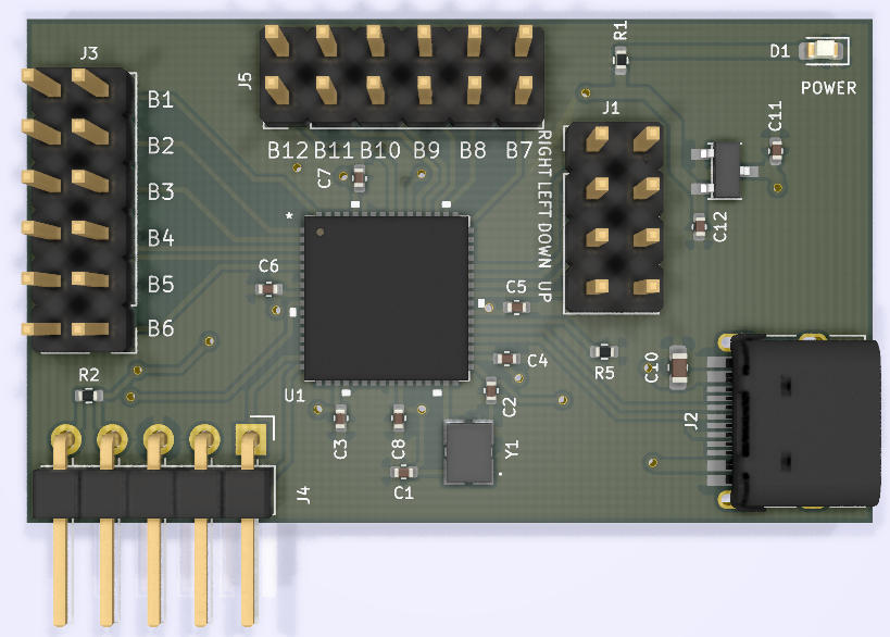 USB HID Joystick Board render